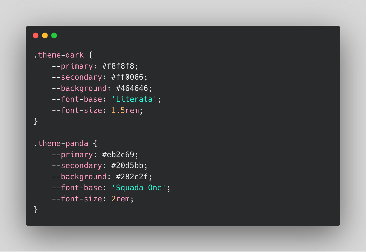 Captura de código de un selector de CSS